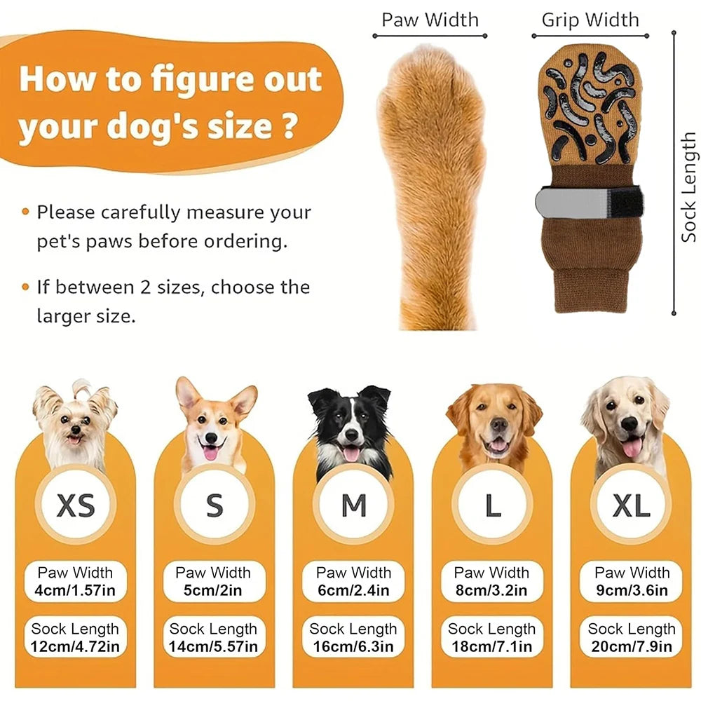 Anti-Slip Dog Socks to Prevent Licking Paws and Hardwood Floors Anti Slip
