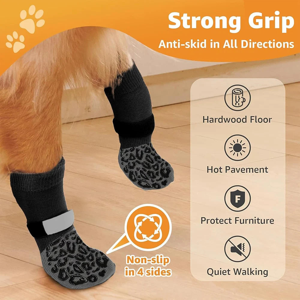Anti-Slip Dog Socks to Prevent Licking Paws and Hardwood Floors Anti Slip