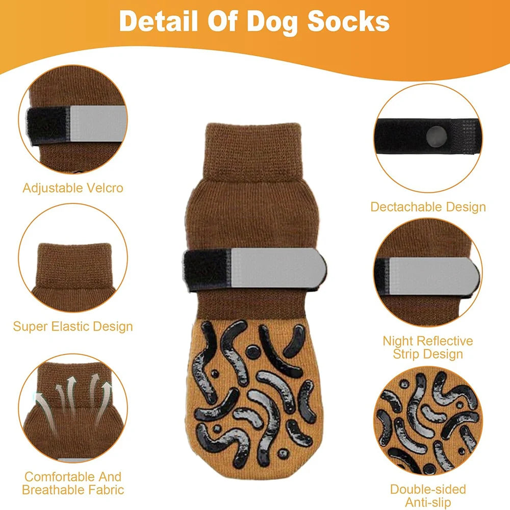 Anti-Slip Dog Socks to Prevent Licking Paws and Hardwood Floors Anti Slip