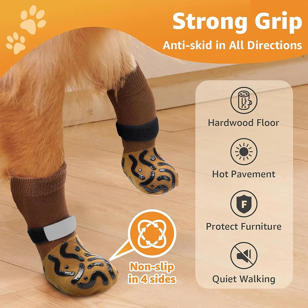 Anti-Slip Dog Socks to Prevent Licking Paws and Hardwood Floors Anti Slip