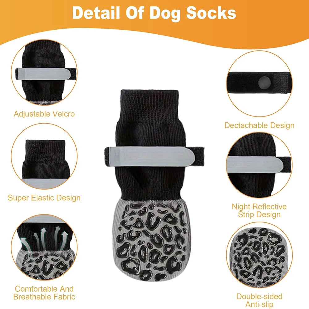 Anti-Slip Dog Socks to Prevent Licking Paws and Hardwood Floors Anti Slip
