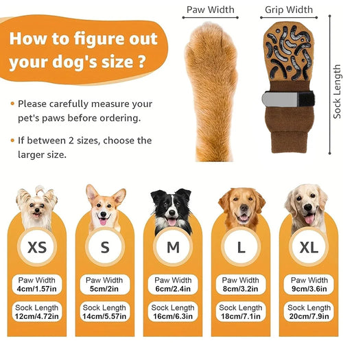 Anti-Slip Dog Socks to Prevent Licking Paws and Hardwood Floors Anti Slip