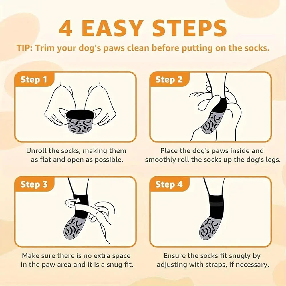 Anti-Slip Dog Socks to Prevent Licking Paws and Hardwood Floors Anti Slip