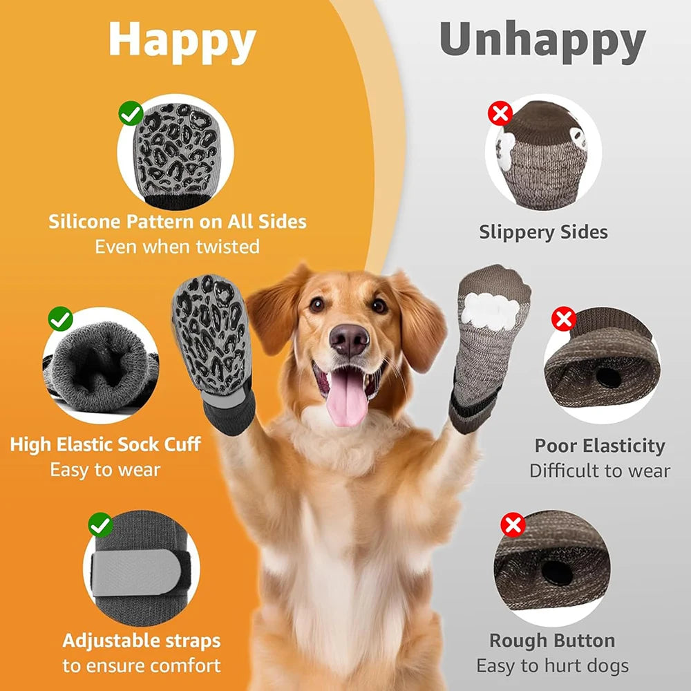 Anti-Slip Dog Socks to Prevent Licking Paws and Hardwood Floors Anti Slip